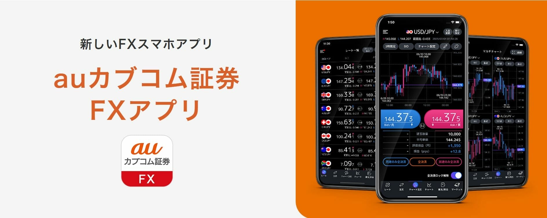 auカブコムFXのスマホアプリ