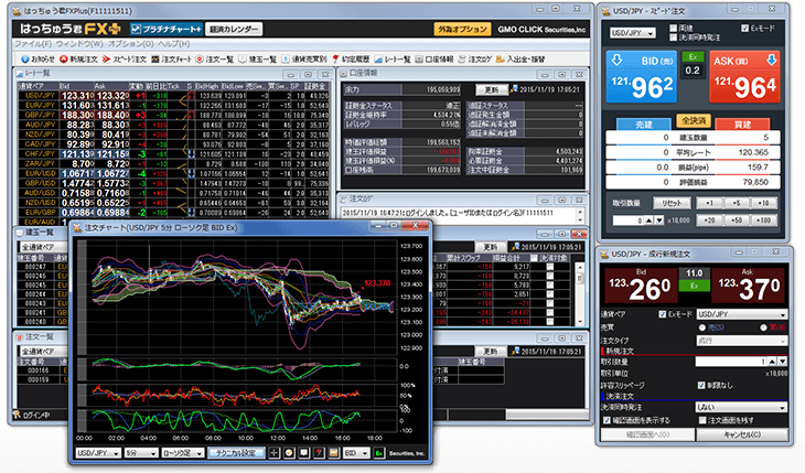 はっちゅう君FX+取引画面