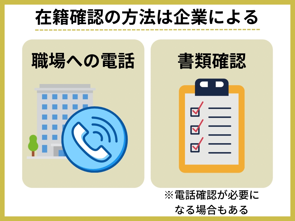 在籍確認の方法は職場への電話連絡か書類確認